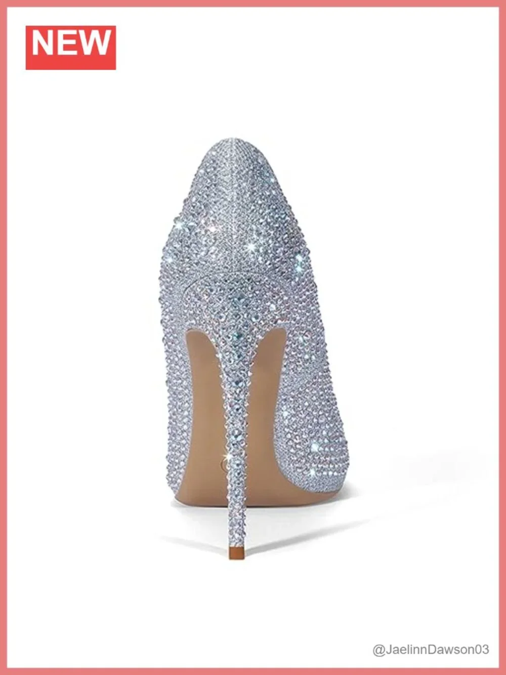 Women's Pointed Toe Rhinestone High Heel Pumps Stiletto Sparkly Wedding Prom